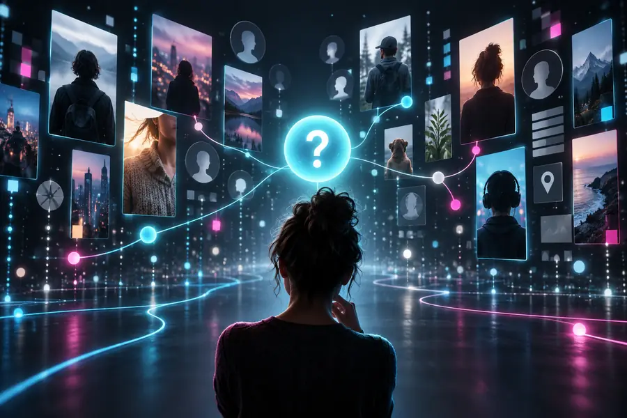 Illustration representing an initial browser-viewing question